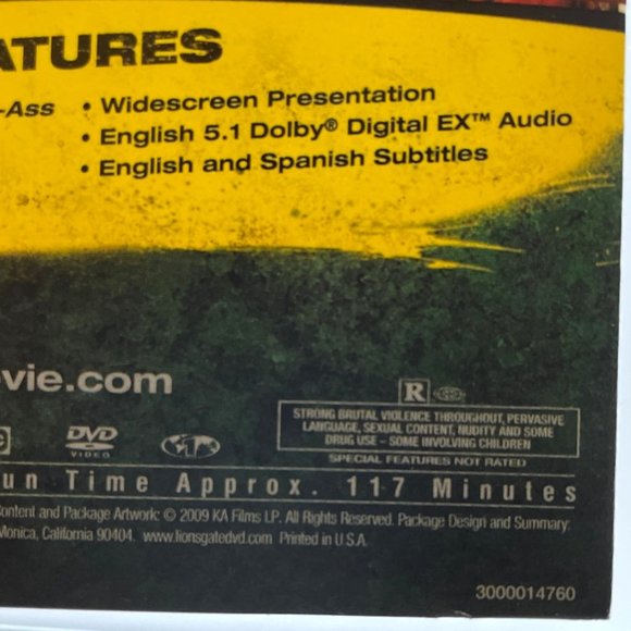 Kick-Ass Movie DVD Widescreen with Actors Aaron Taylor-Johnson and Nicolas Cage - Picture 3 of 4